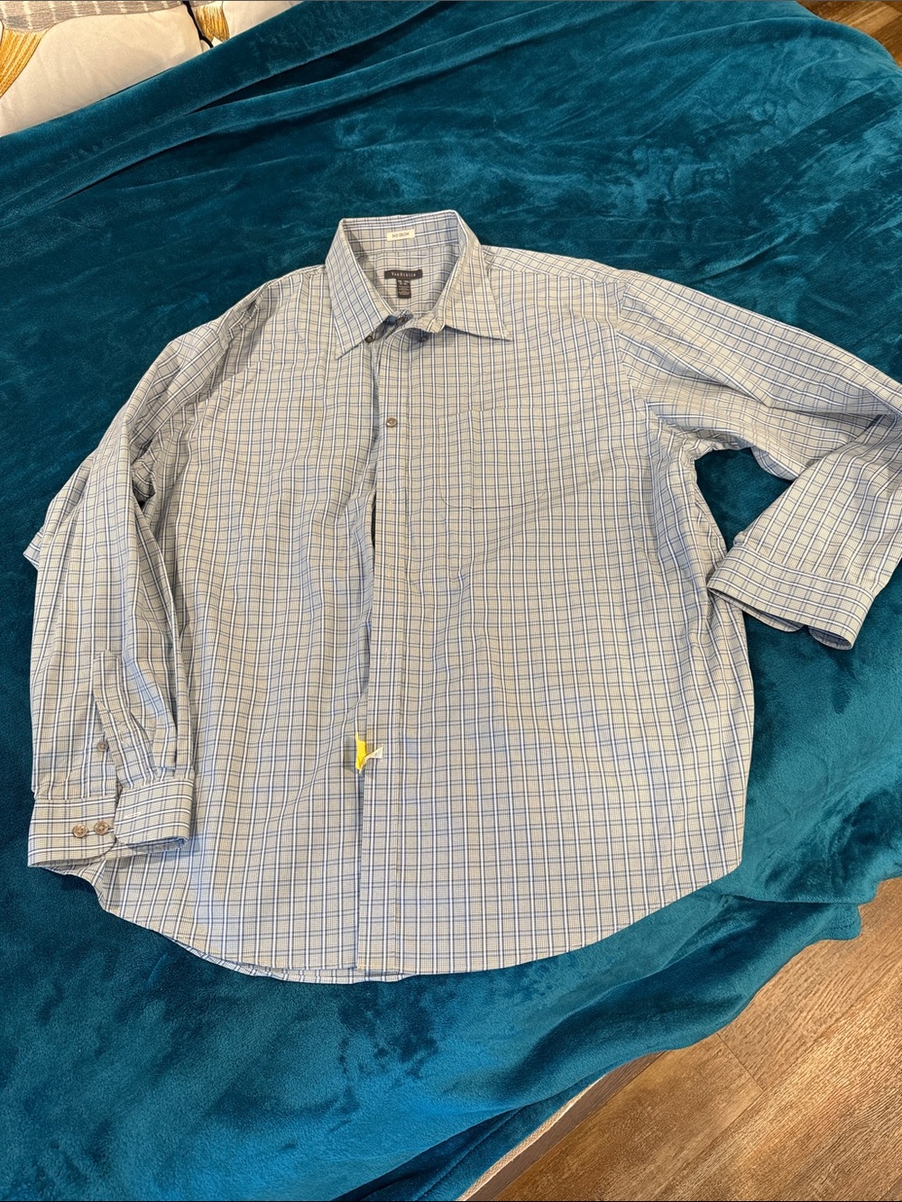 Van Heusen Light Blue Windowpane Dress Shirt